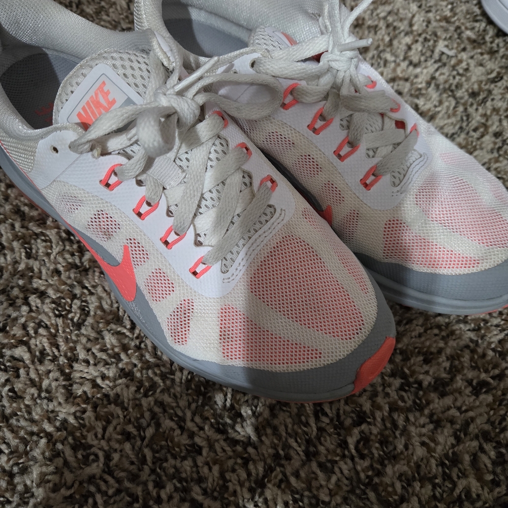 Nike Women's White and Coral Sneakers